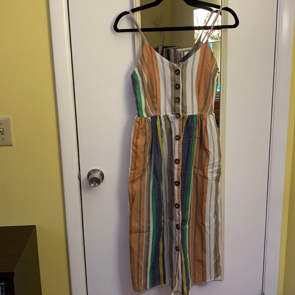 Striped midi dress WITH POCKETS, size small